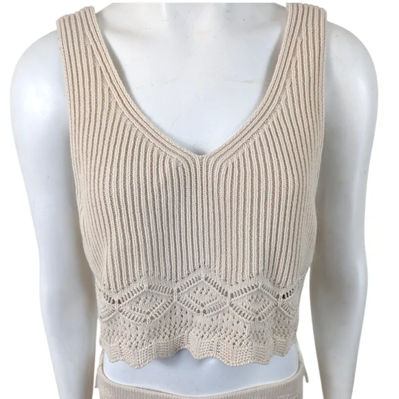 House of Harlow 1960 Sweater Set Crop Top Pencil Skirt NEW Womens Large Ivory - Picture 4 of 16